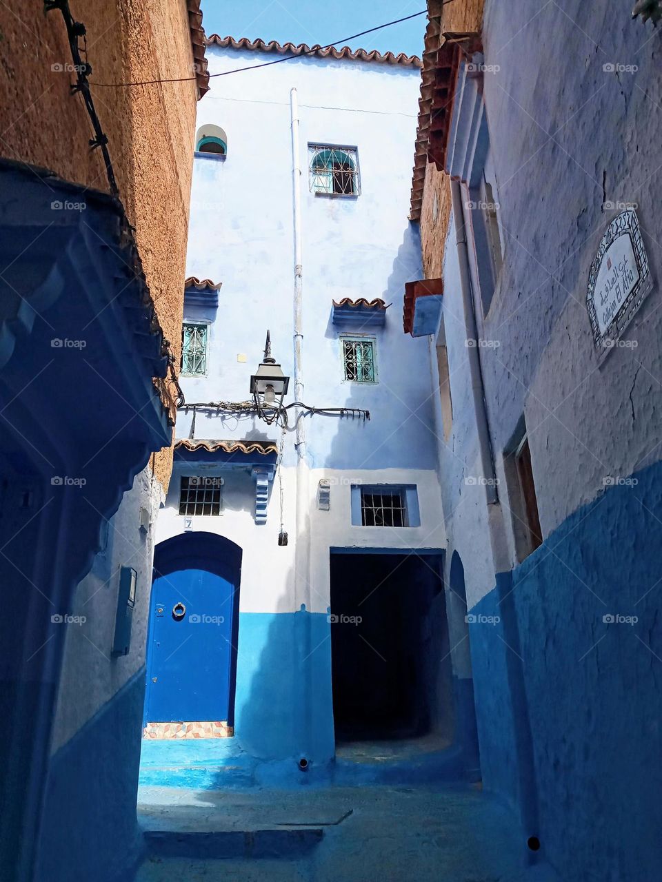 Ancien building in chefchaouen city of morocco