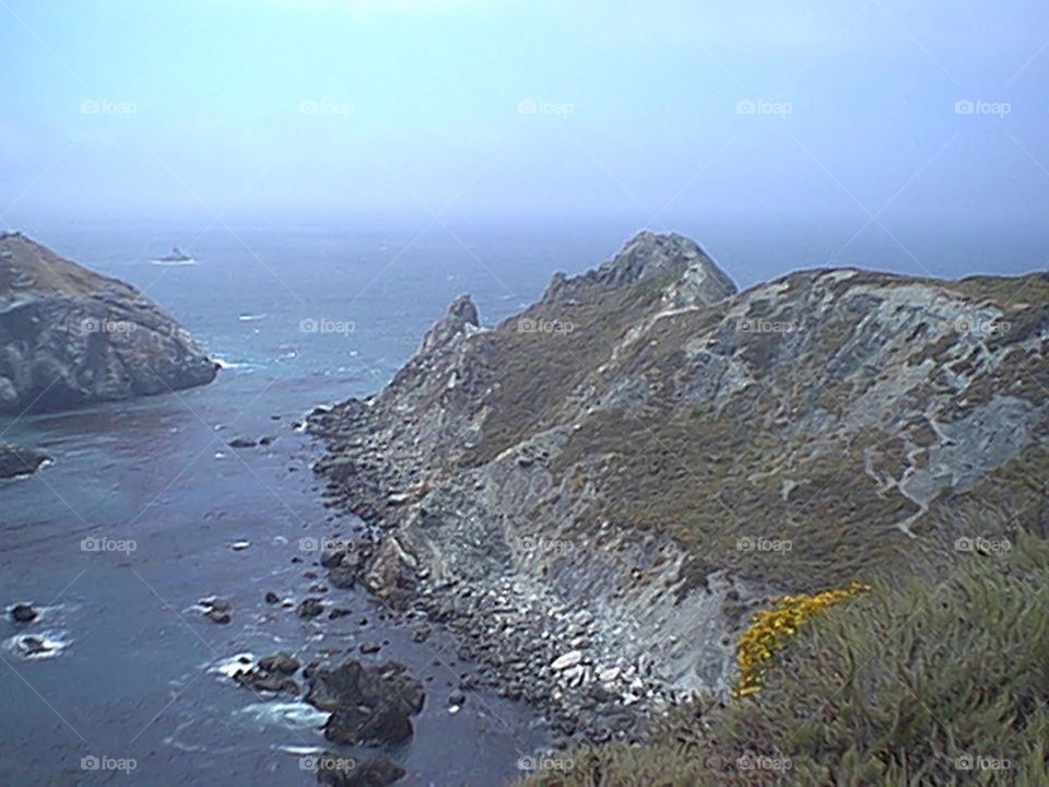 Mountains surrounded by water 