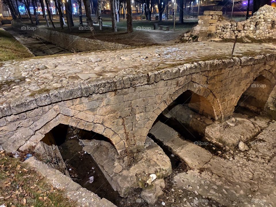 Serbia Pirot old Turkish bridge and road