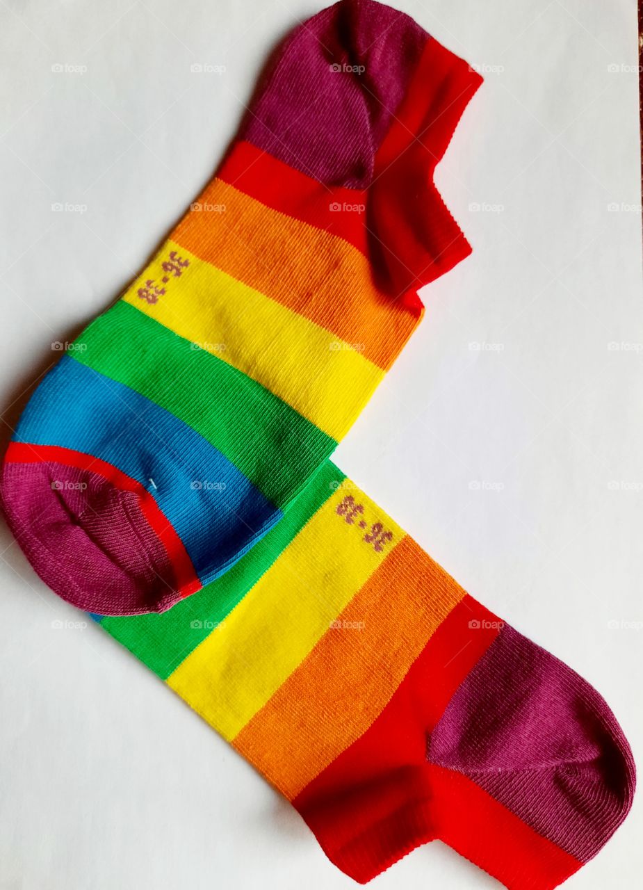 rainbow  kids foot socks