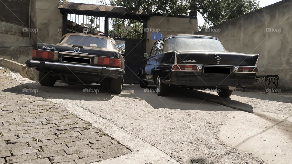 mercedes 560 sl and mercedes 220 s