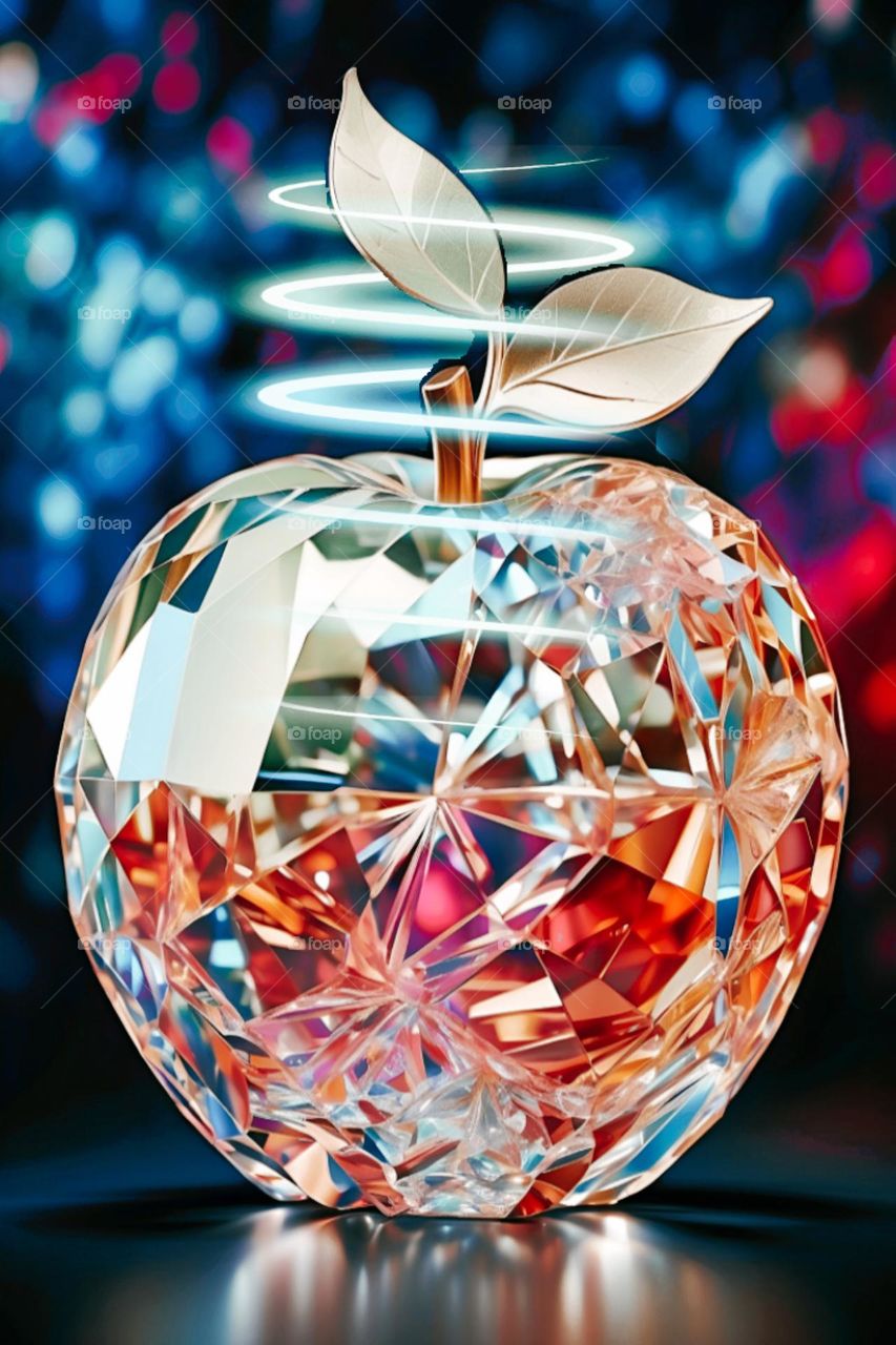 transparent glass apple