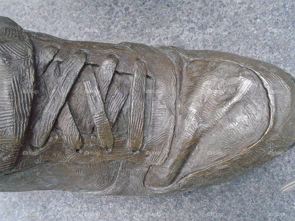 boot of a statue