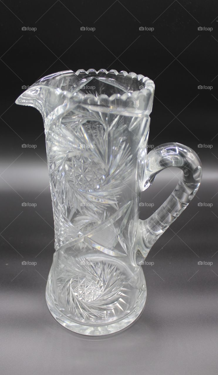 ABP or Early American Pattern Glass Champagne Pitcher