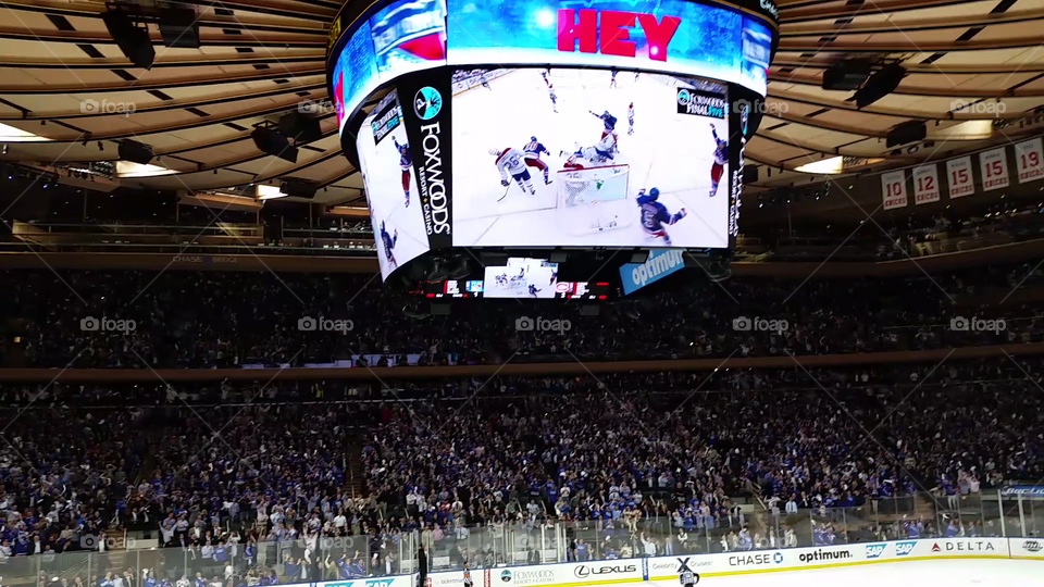 Madison Square Garden. At NY Rangers Hockey Game