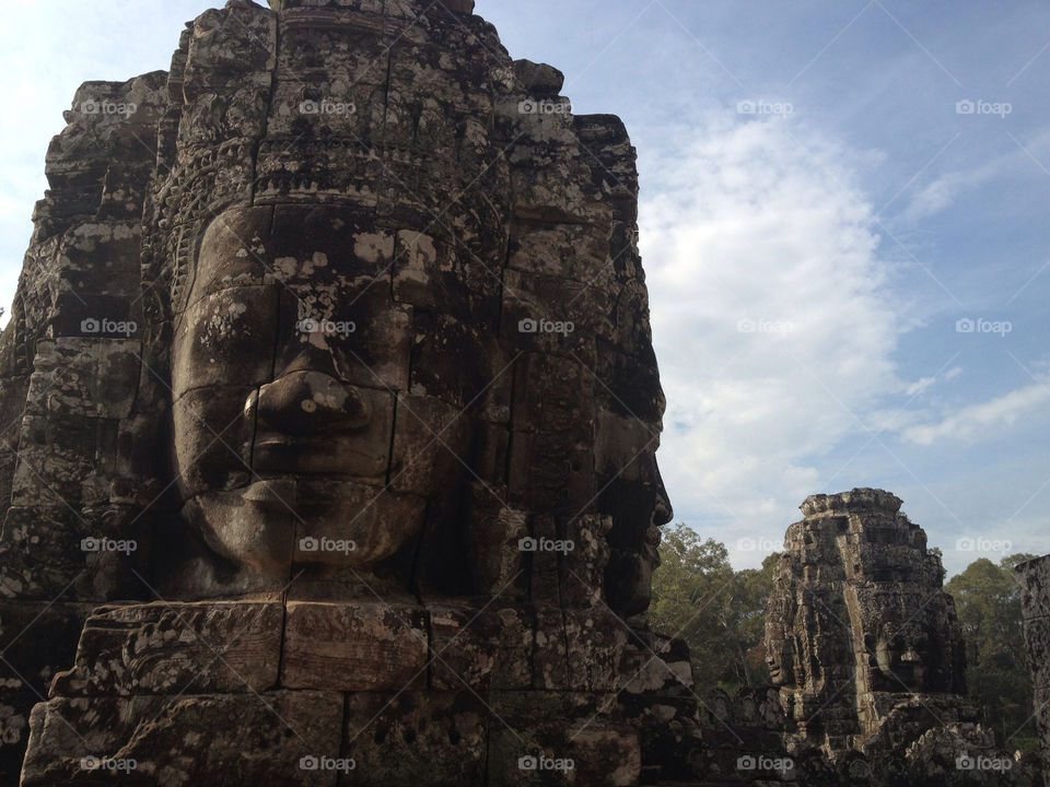 Ruins in Angkor wat in Siem Reap Cambodia