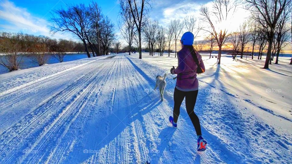 Winter riverside run