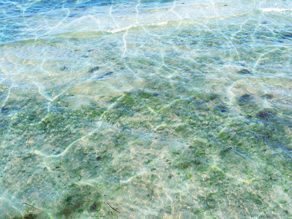 The motion of water.