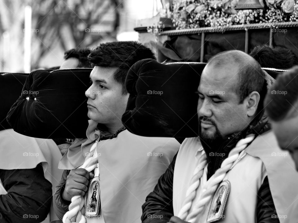 Peruvian religious ceremony, immaculate virgin of the door Qtuxo