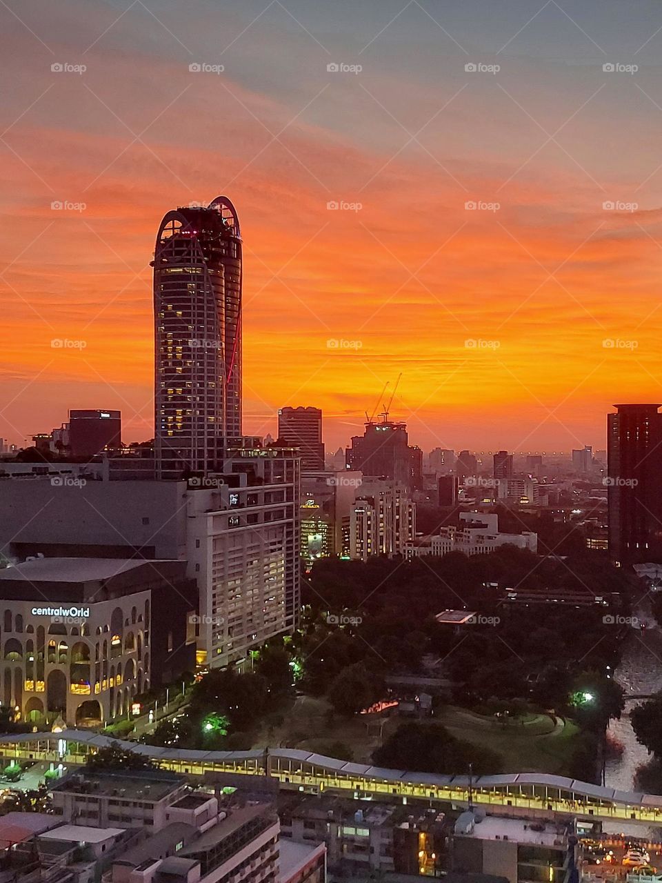 sunset in Bangkok