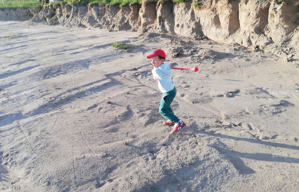 Boy playing in outside