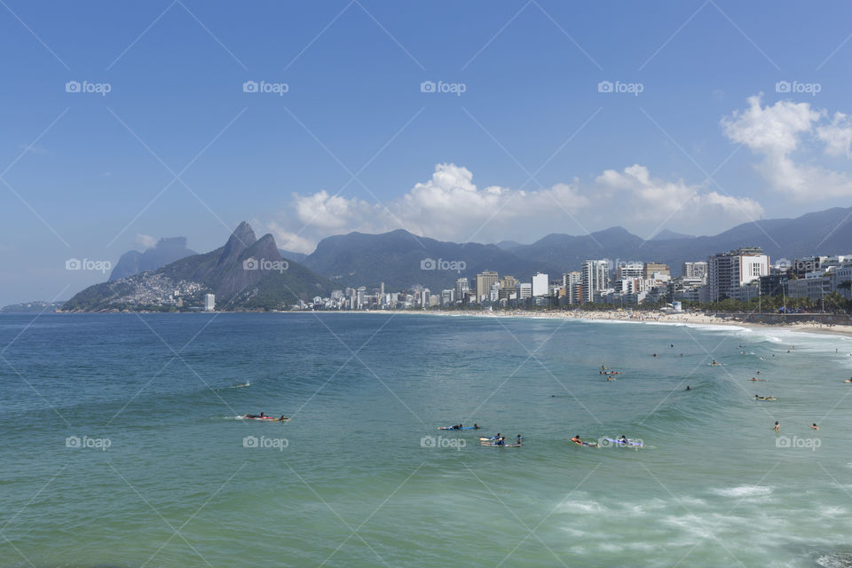 Ipanema beach in Rio de Janeiro Brazil.