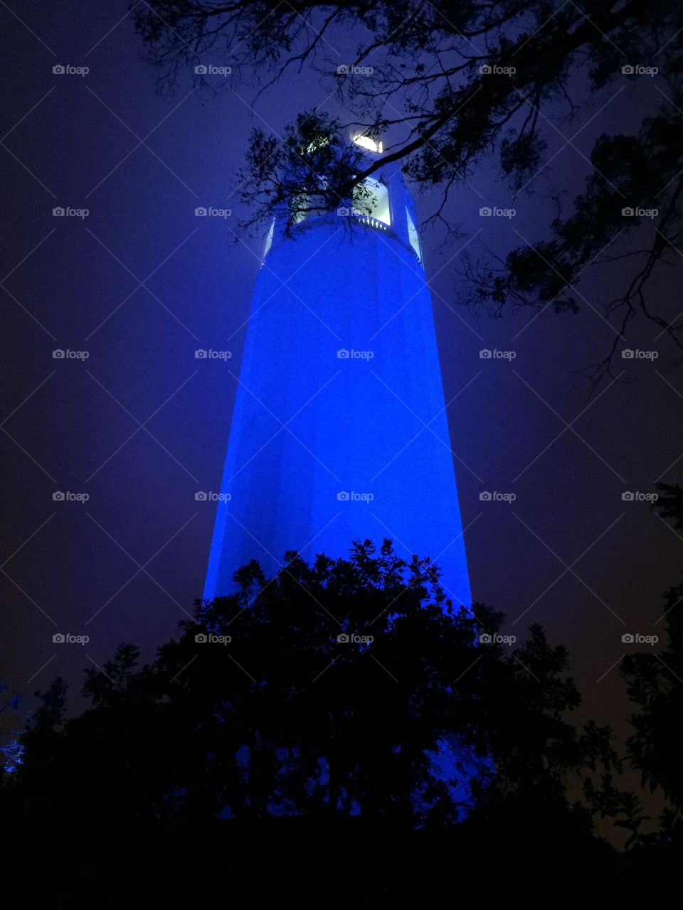 Coit Tower in Blue