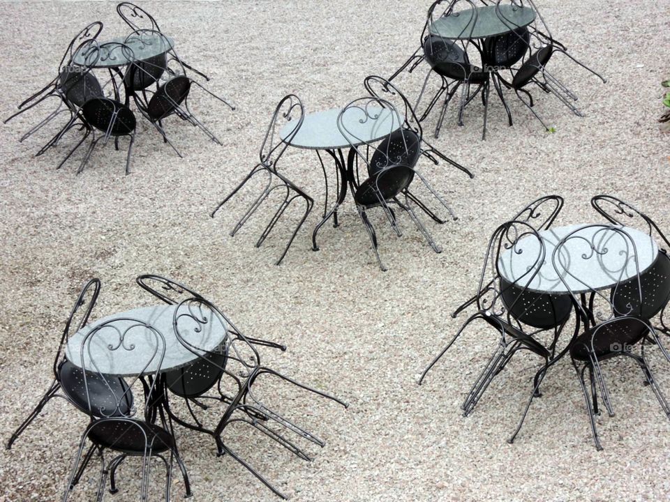 Simply making silence, arrange Chairs to insect look a like