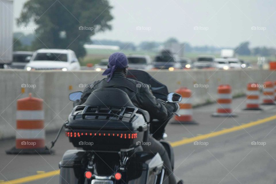 Riding down the highway