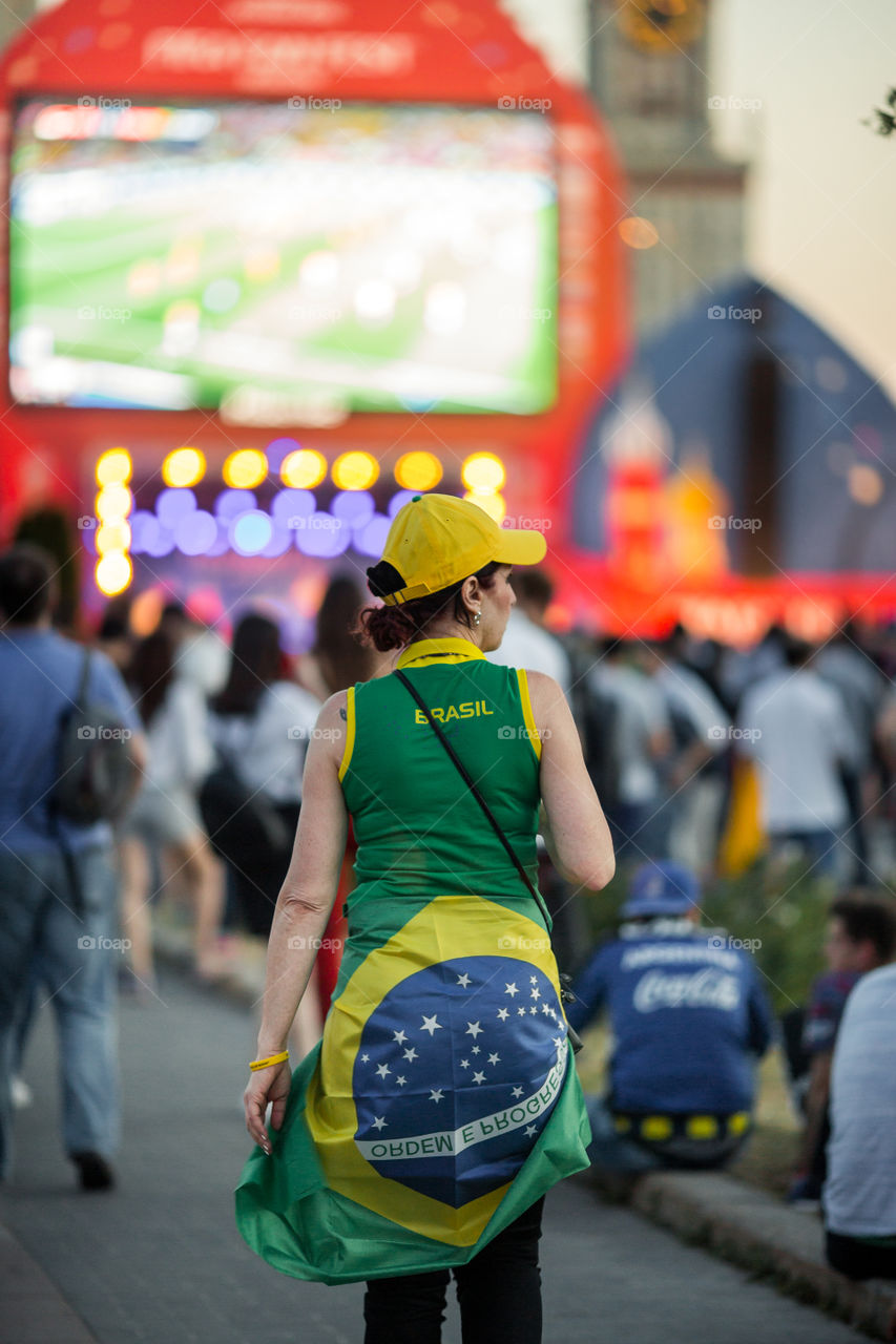 FIFA Fan Fest in Moscow, Russia, Brazil vs Serbia, 27 June 2018