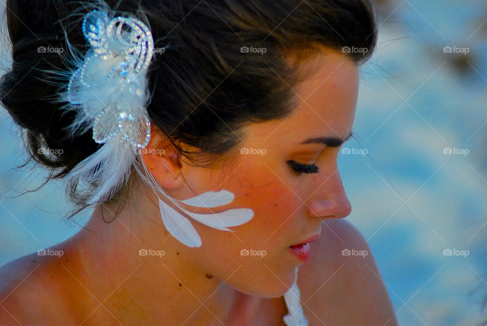 girl blue white wedding by angelnajera