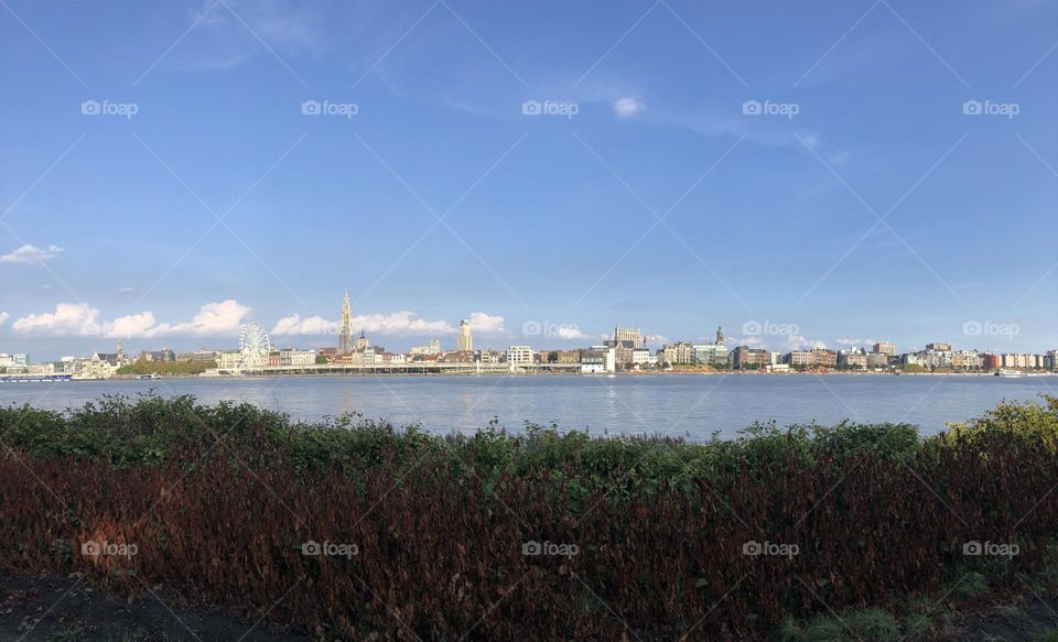 City landscape across the river