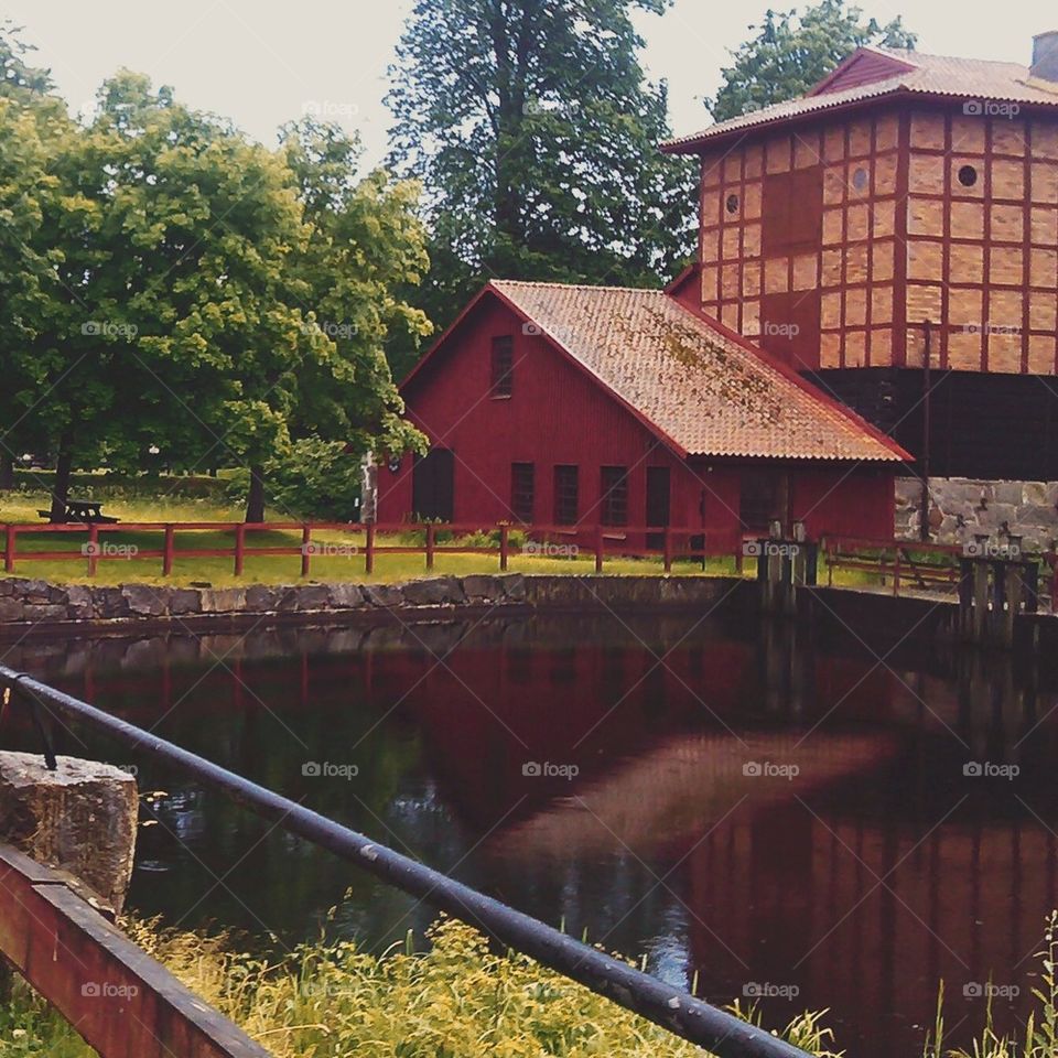 Sweden Småland Huseby bruk water building