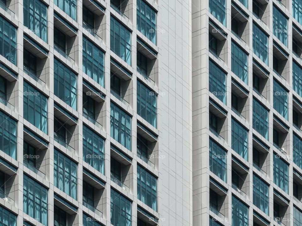 Modern highrise apartment facade