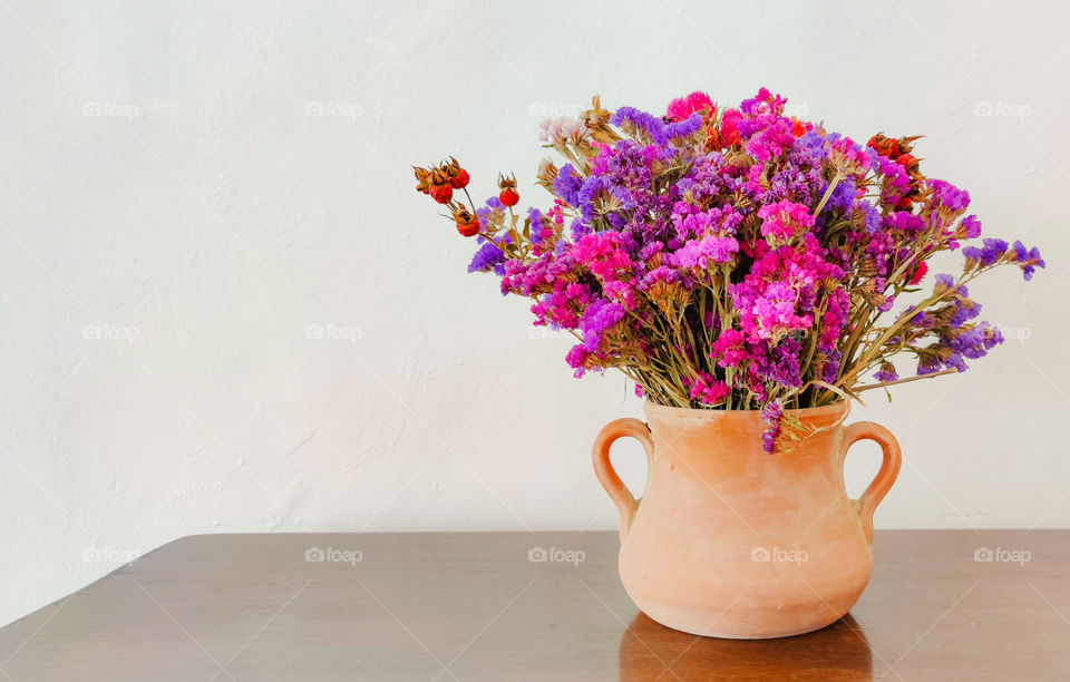 Pink dry flowers