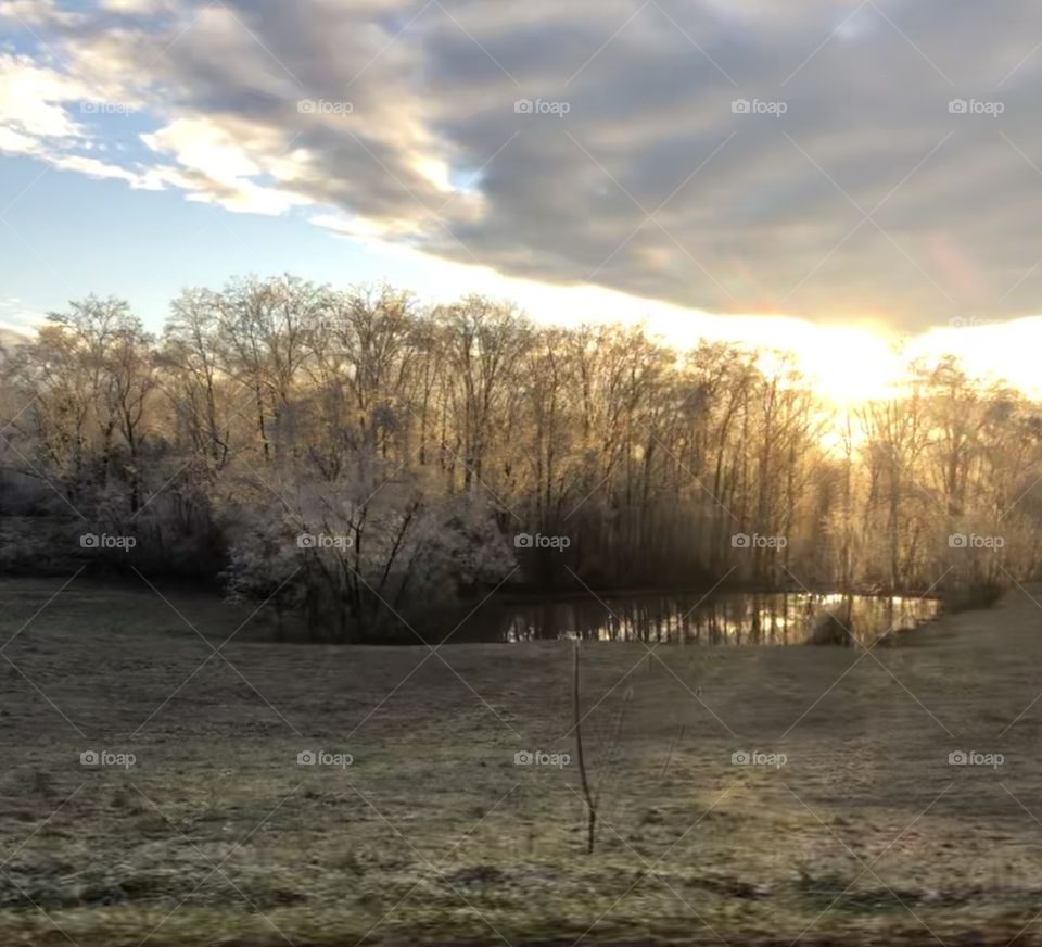 Sunrise after an ice storm