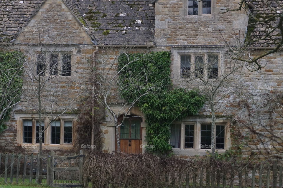 Close up of an old Cotswold house ..