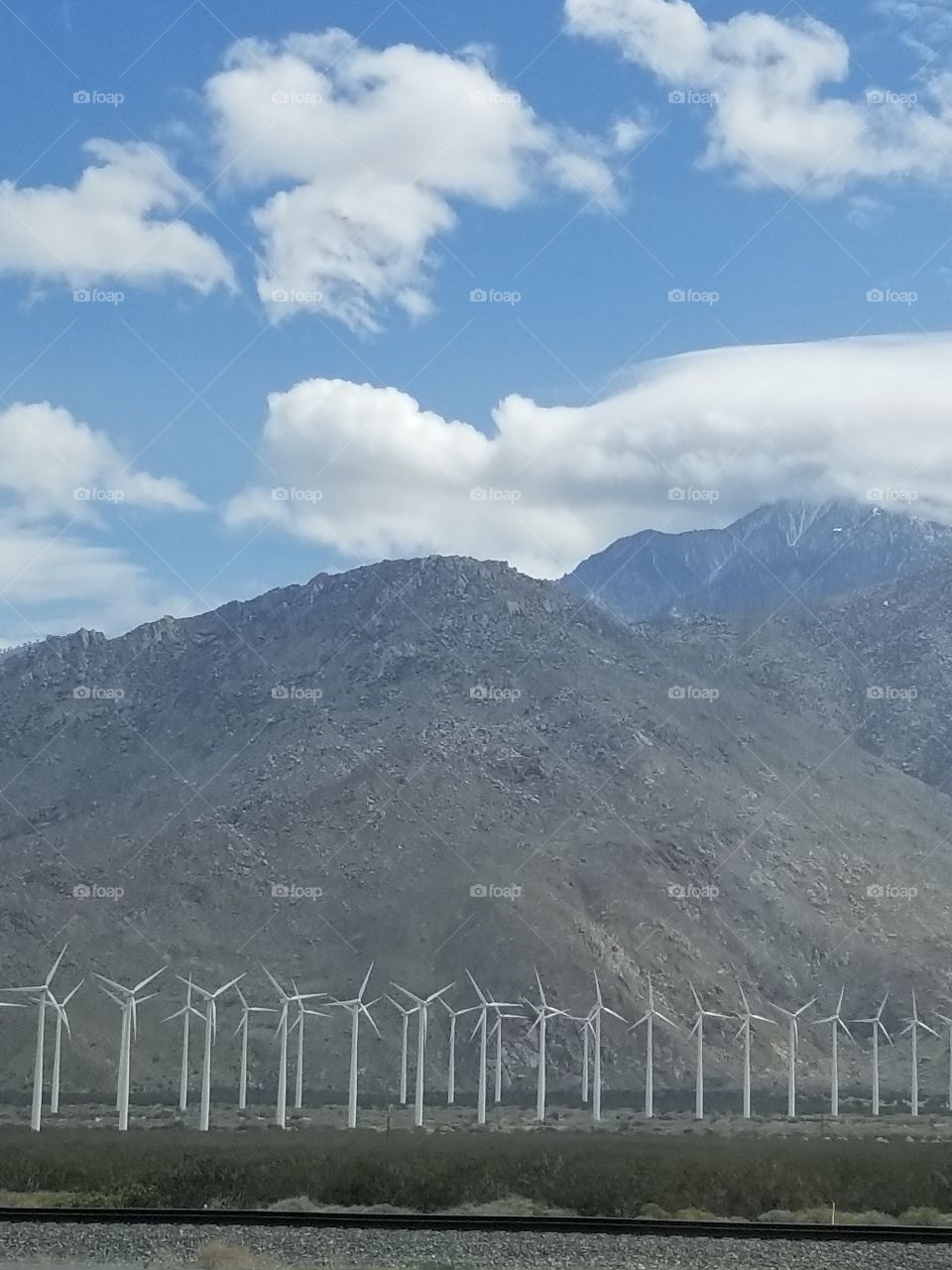 Wind mill farm mountain cloud