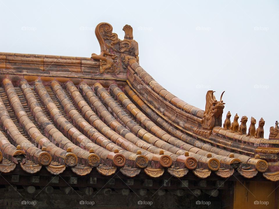 Ancient Chinese roof, at the forbidden palace