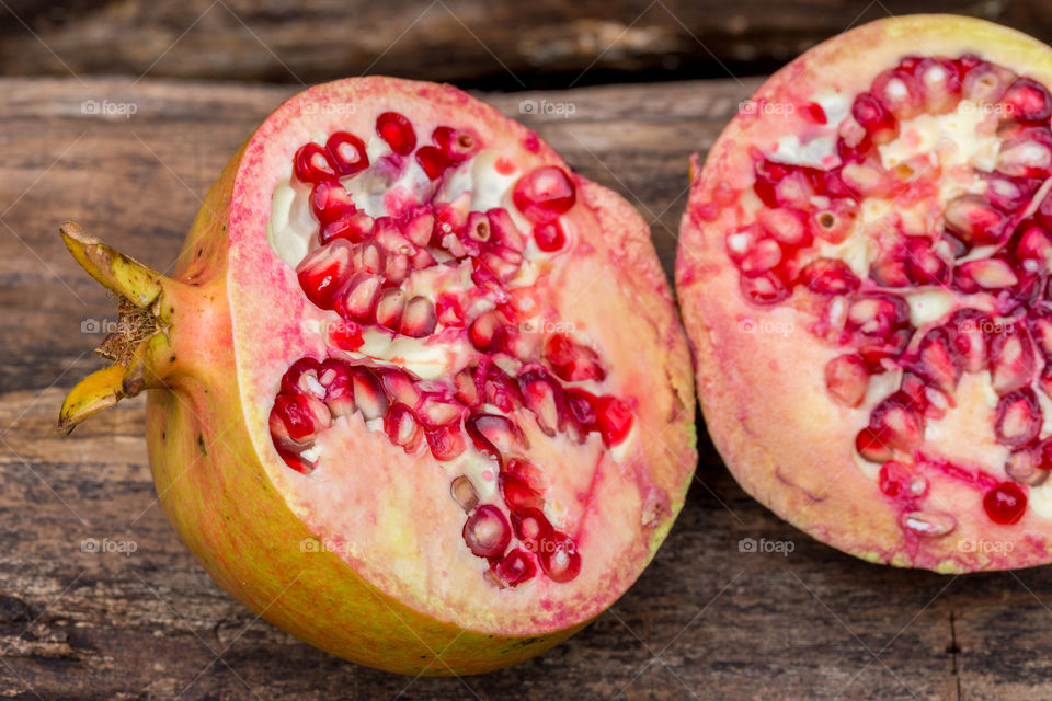 Fresh sliced pomegranate 