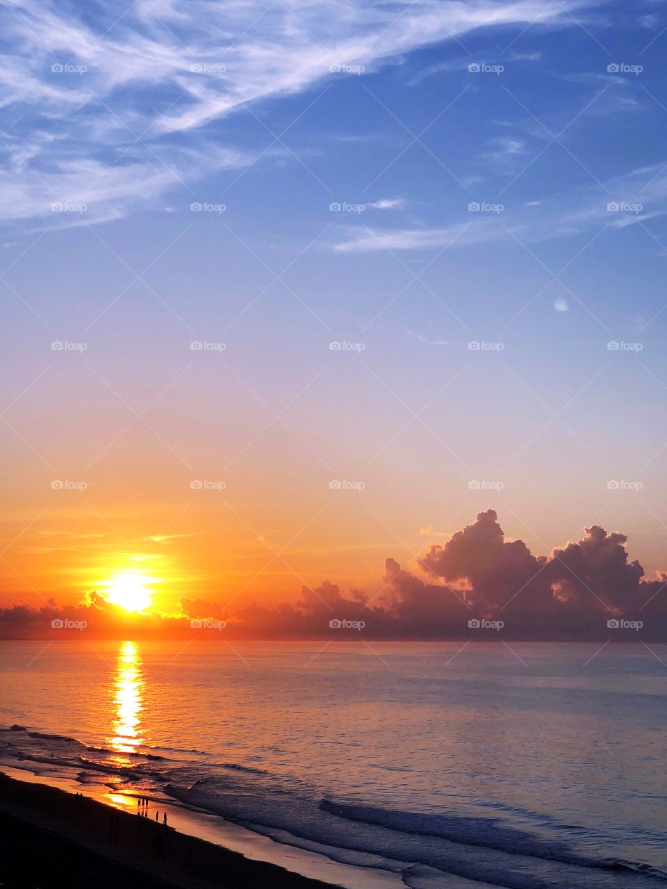 Beautiful sunrise over the Atlantic Ocean in Myrtle Beach South Carolina.