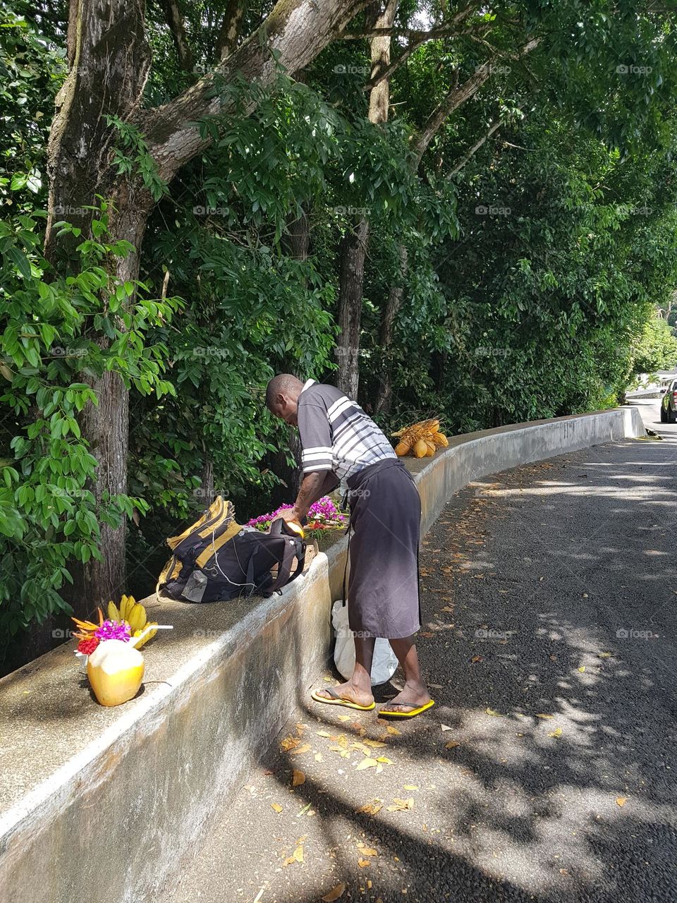 Selling fresh fruits in Seychelles