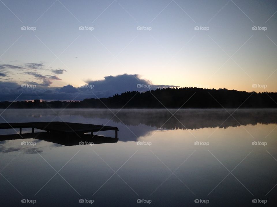 Dawn, Sunset, Lake, Water, No Person