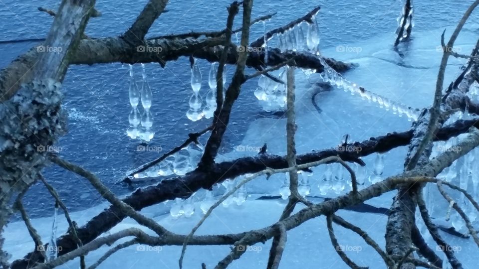 ice formations. frozen lake