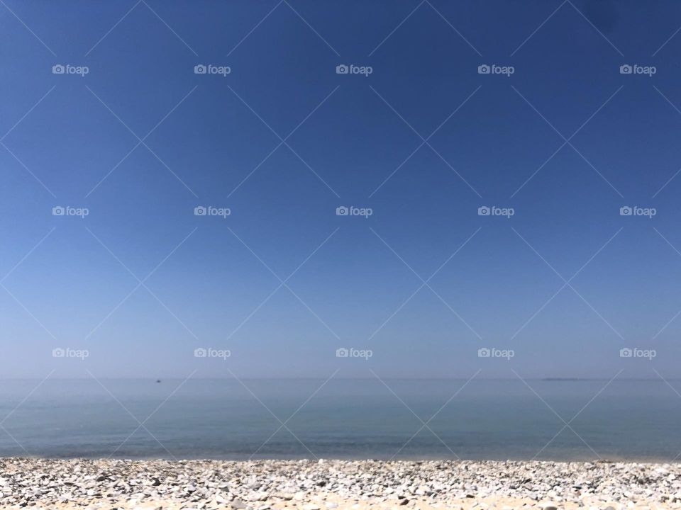 Michigan Beach with Rocks Summer Time Landscape Michigan Lake’s 