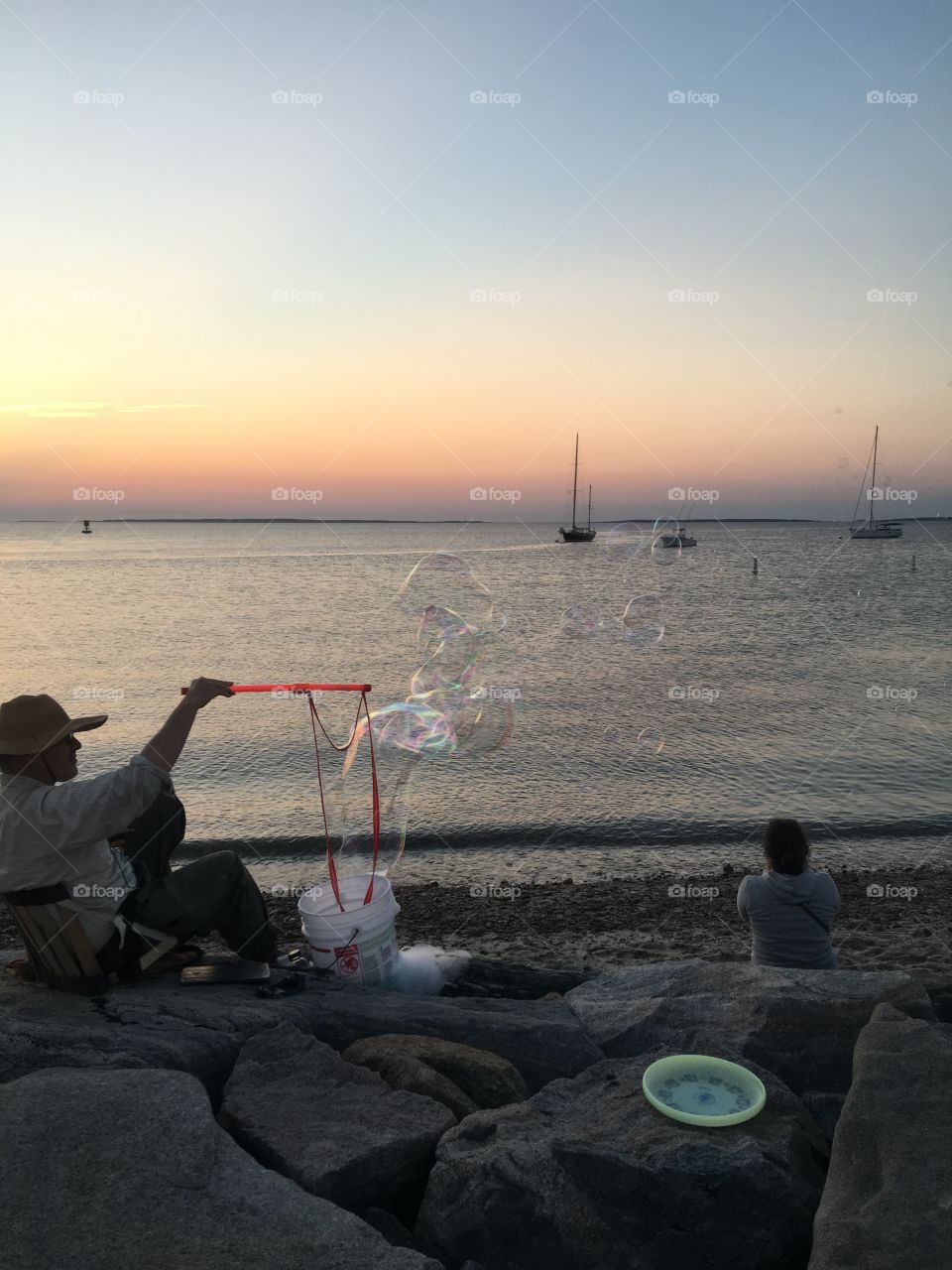 Bubbles in the sunset 