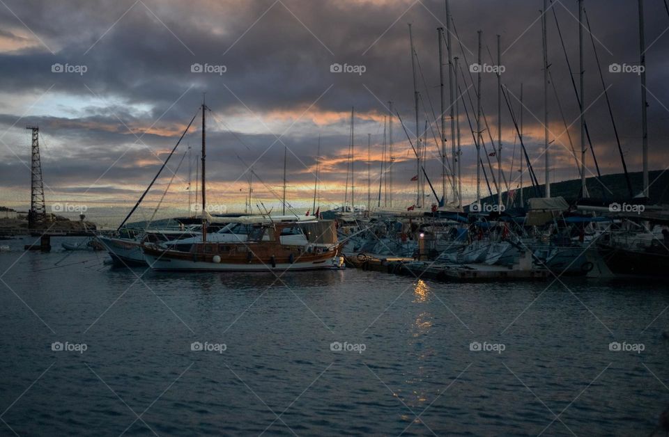 colored sunset view from the Bodrum