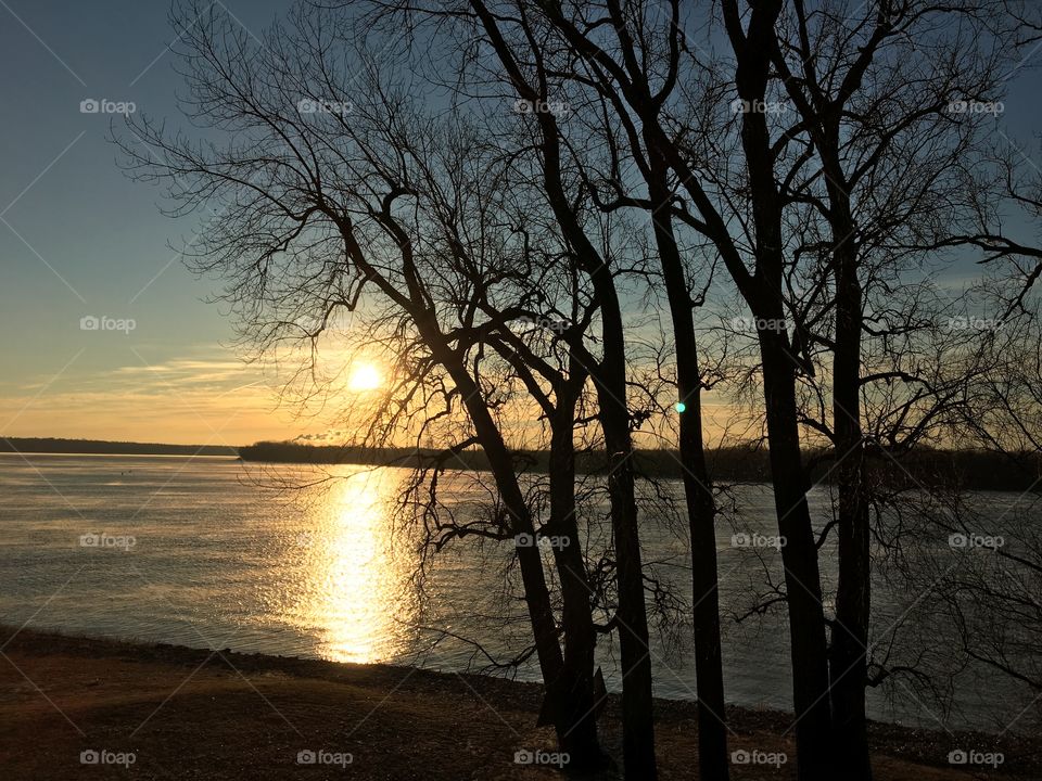Confluence of the Ohio and Mississippi Rivers at Sunrise