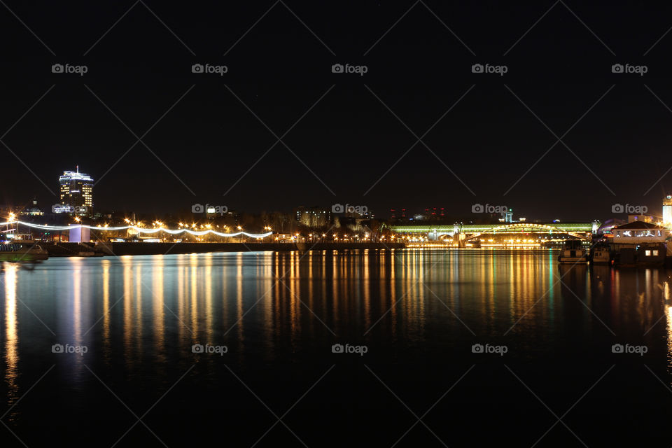 night Moscow city view