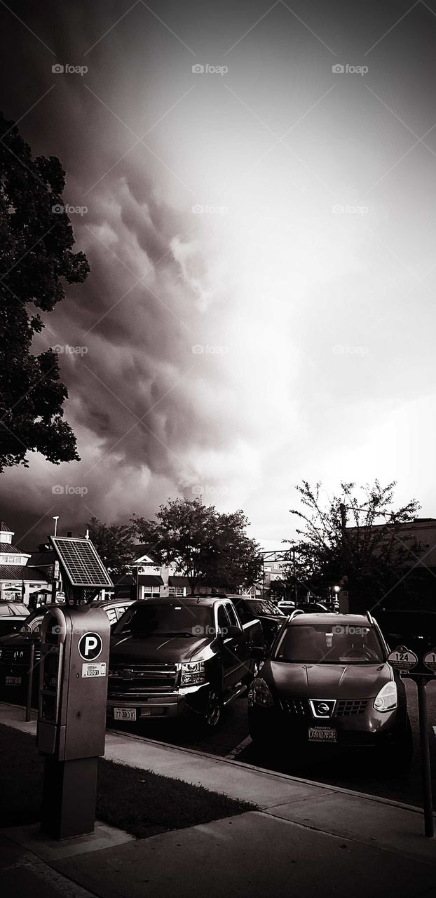 storm rolling in  in lake Geneva wi