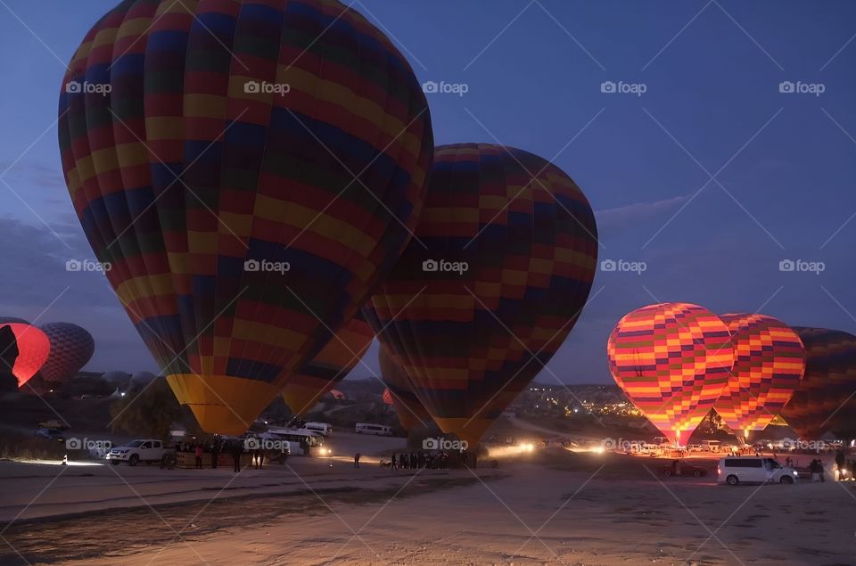 big ballon prepare to take off