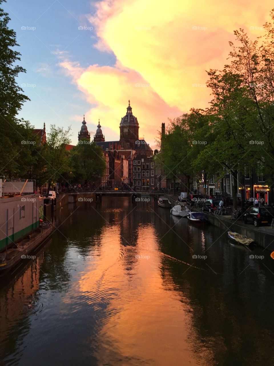 Amsterdam. Sunset in Amsterdam