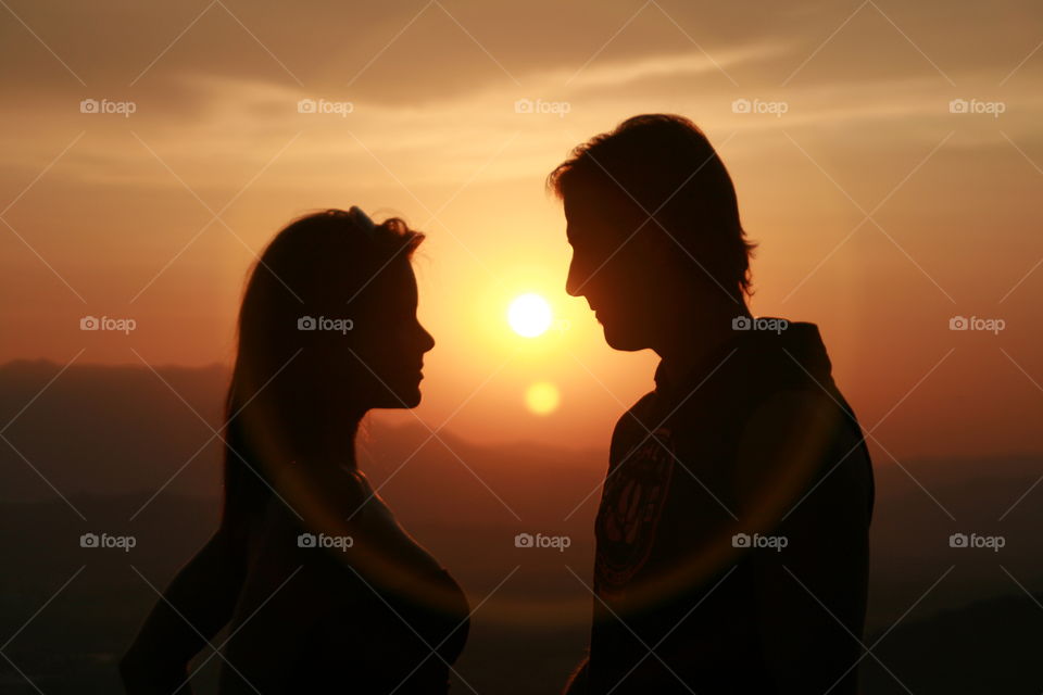 love is in the sunset