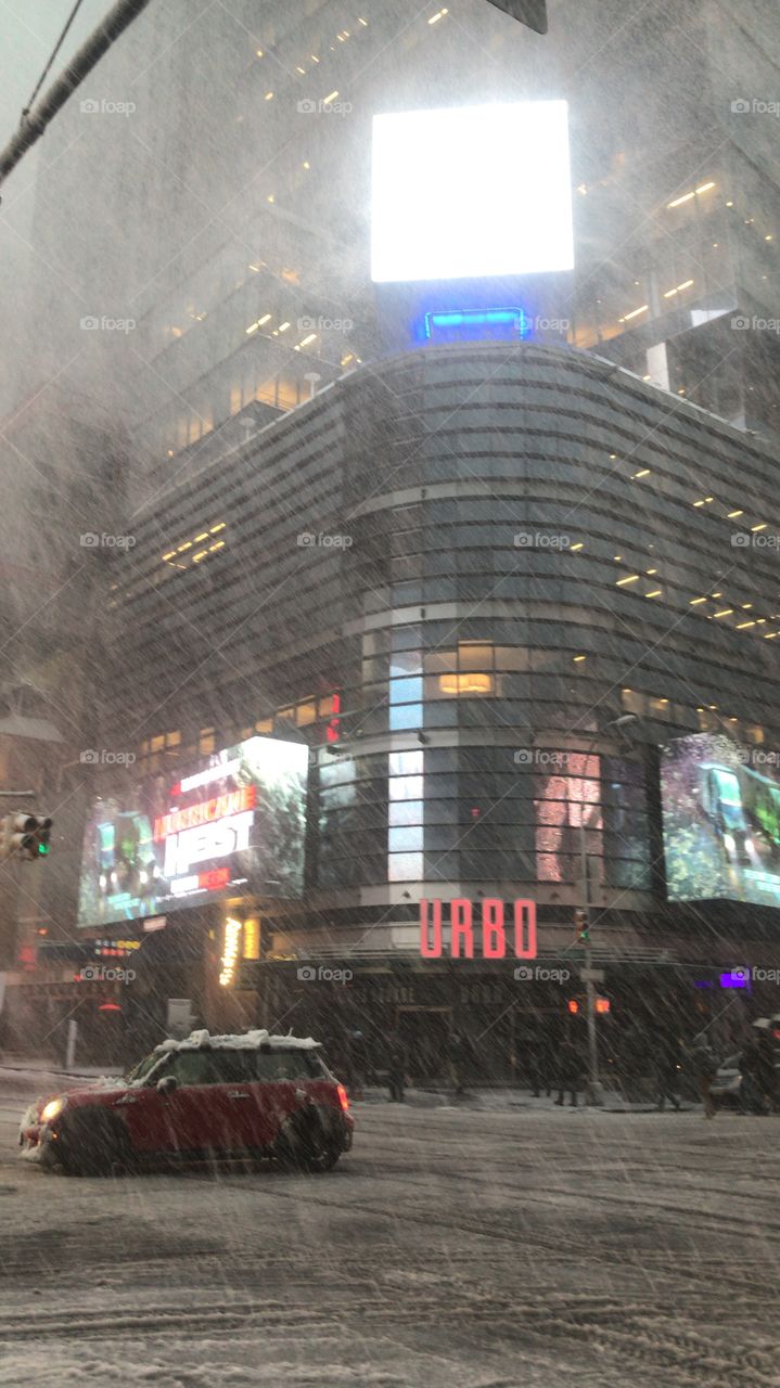 Snow at Times Square 