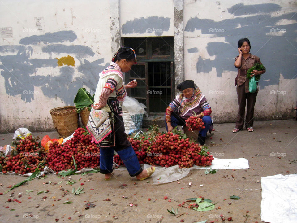 colorful basket cellphone lychee by mengzishiliu