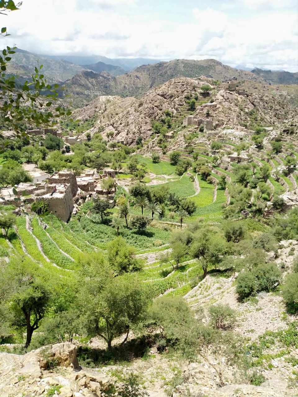 Glory be to God, the magnificent and picturesque view and the natural green trees are a view that is nothing more wonderful than it