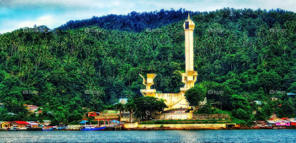 Trikora monument on Lembeh Island, Indonesia.