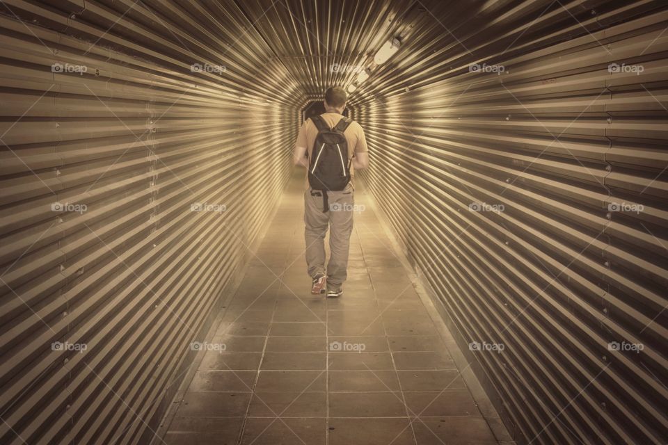 Walking in tunnel