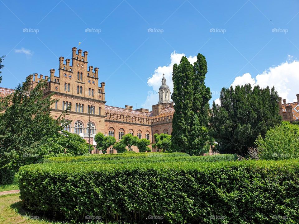 Beautiful architecture of the university in Chernivtsi