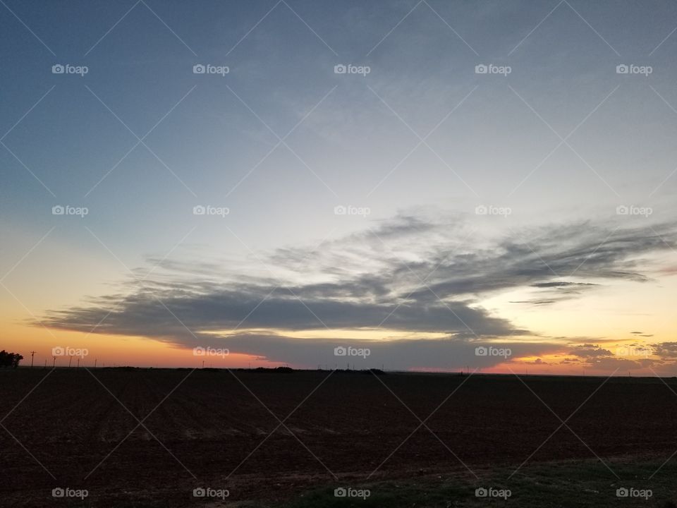 sunset on the farm